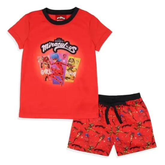 Miraculous: Tales of Ladybug & Cat Noir Girls' Sleep Pajama Set Shorts Red image {6}