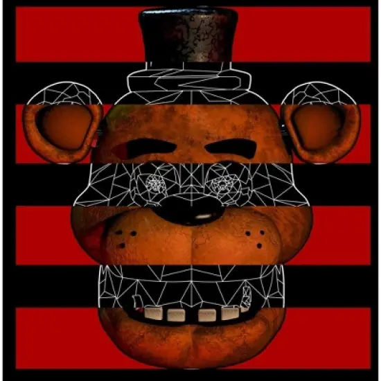 Five Nights at Freddy's Fazbear Face Flag Boy's Black T-shirt image {1}