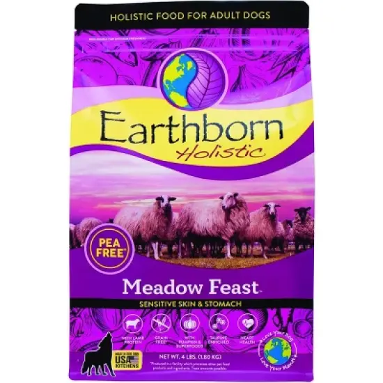 Earthborn Holistic Meadow Feast Grain-Free Natural PEA Free Dry Dog Food - 4 lbs image {1}