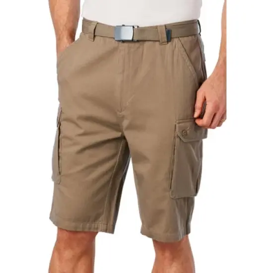 KingSize Men's Big & Tall 12" Side Elastic Cargo Short with Twill Belt image {3}