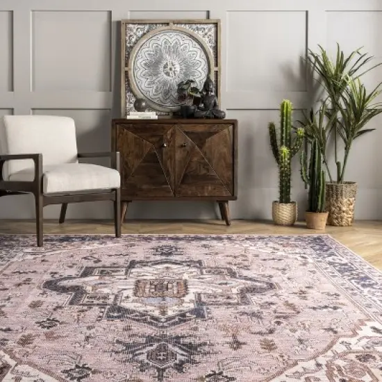 nuLOOM Sasha Machine Washable Medallion Area Rug image {7}