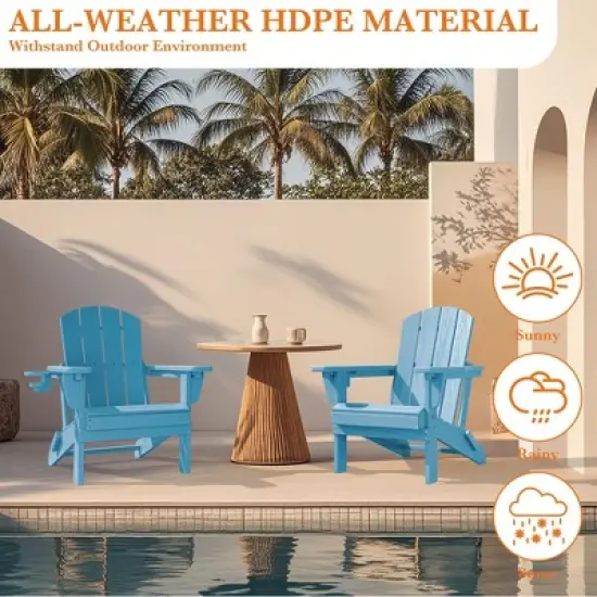 Hyleory Adjustable HDPE Adirondack Chair with Ergonomic Backrest image {5}