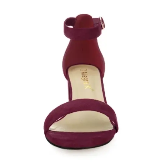 Allegra K Women's Open Toe Block Ankle Strap Heel image {1}