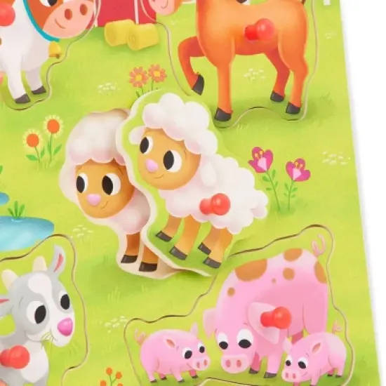 B. toys - Peg Puzzles Peek & Explore - Farm Animals & Barnyard - 2pk - 18pc image {3}