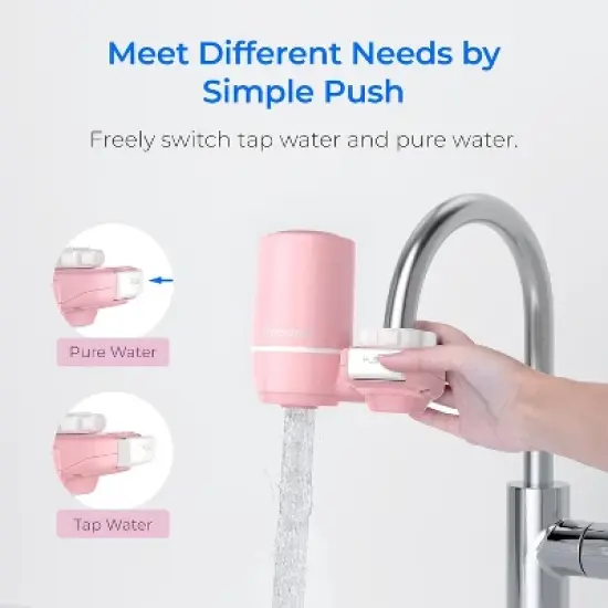 Waterdrop Ultra Filtration System for Skincare, NSF Certified Faucet Water Filter,320 gal.,Pink, Includes Extra FF-02A-3 Filter image {7}