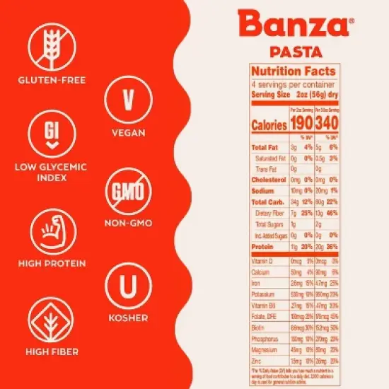 Banza Gluten Free Chickpea Cavatappi - 8oz image {5}