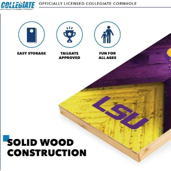 NCAA LSU Tigers 2'x4' Wood Cornhole Set image {2}