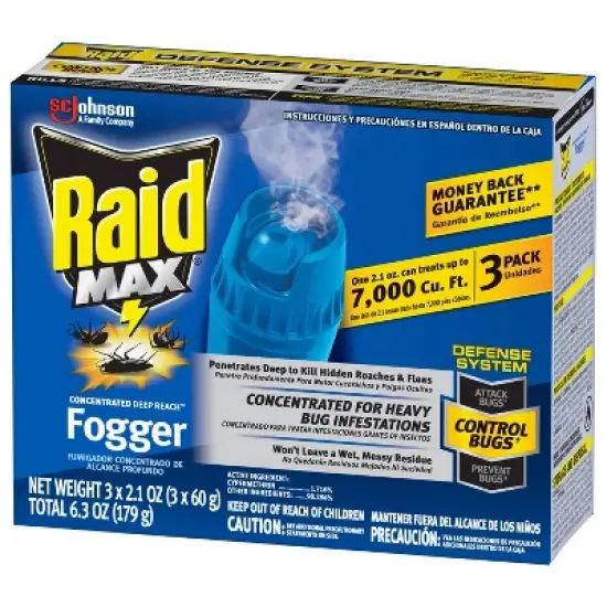 Raid Max Concentrated Deep Reach Fogger - 2.1oz/3cans image {6}