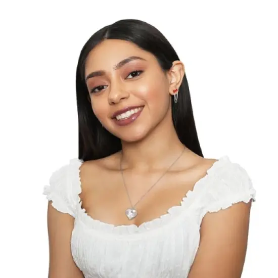 Sanrio Hello Kitty Womens Starburst Heart Necklace, 18'' - Authentic Officially Licensed image {2}