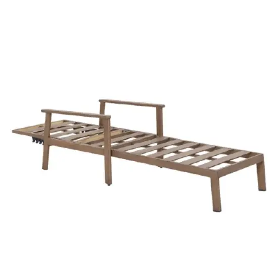 COWLOWN Outdoor Aluminum Chaise Lounge Chair with Padded Cushion & Armrests, Weather-Resistant Patio Recliner for Poolside, Deck, Garden Relaxation image {5}