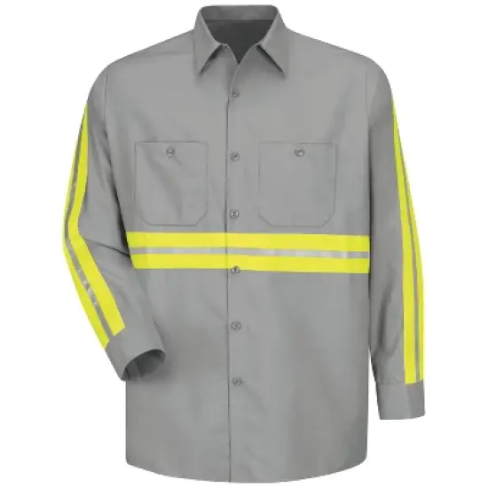 Red Kap&reg; Long Sleeve Enhanced Visibility Industrial Work Shirt image {1}