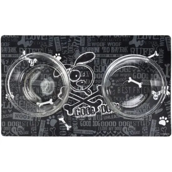 Drymate 12"x 20" Feeding Placemat for Cats and Dogs - Black image {3}