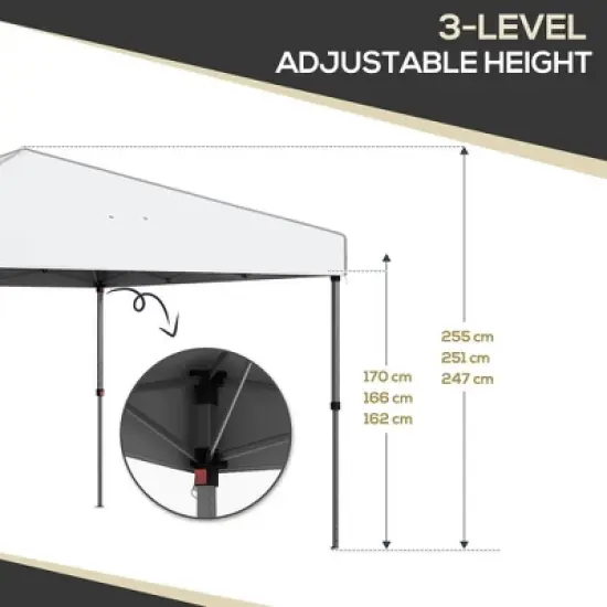 Resenkos Backyard Garden Canopy, Camping Canopy Screen Tent,9.7' x 9.7' Pop Up Canopy with Sidewalls, 2 Mesh Windows and Carry Bag, White image {7}