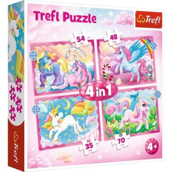 Trefl 4in1 Unicorns and Magic Kids Jigsaw Puzzle - 207pc image {1}