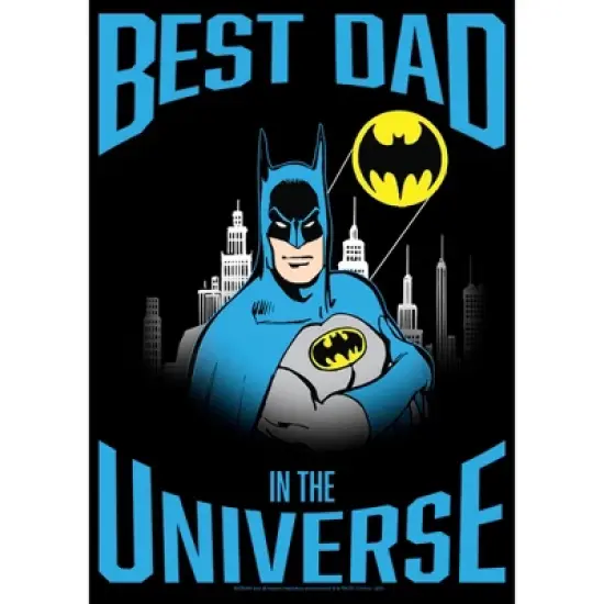 Men's Batman Best Dad in the Universe  T-Shirt - Black - 4X Big Tall image {1}