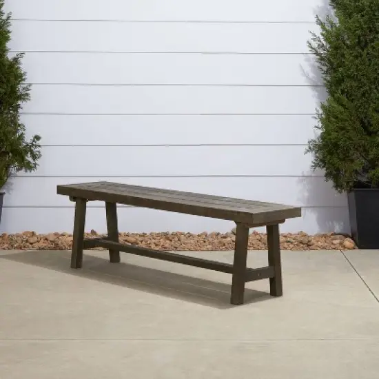 Renaissance Outdoor Patio Dining Picnic Bench - Gray - Vifah image {2}