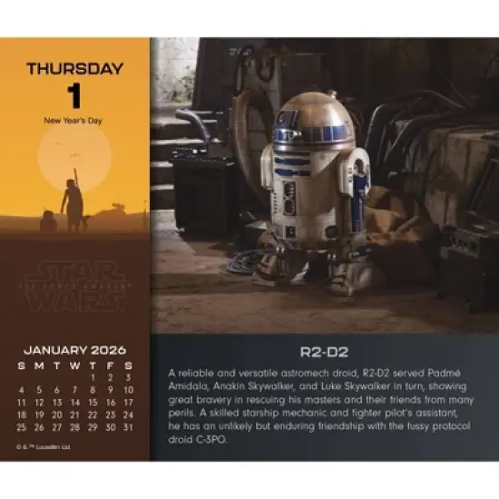 Star Wars 2026 Dayata Time 6.12"x5.37" Box Calendar image {2}