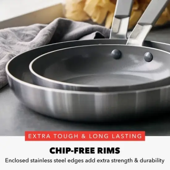 Bobby Flay 2pk (8" and 10") Stainless Steel Ceramic Nonstick Fry Pan Set image {6}