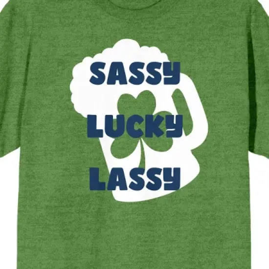 St. Patrick's Day Sassy Lucky Lassy Crew Neck Short Sleeve Irish Heather Women's T-shirt image {1}