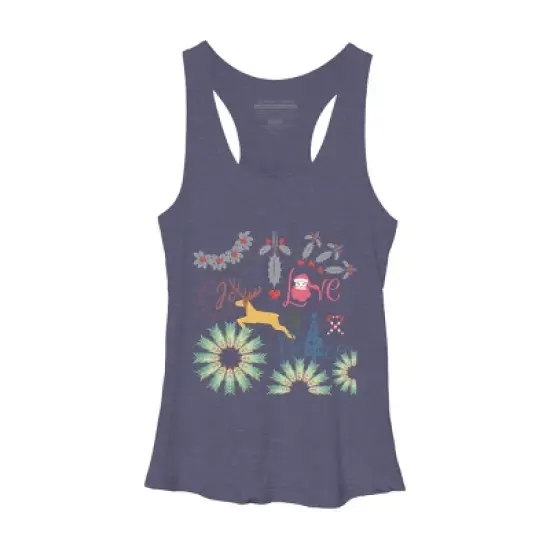 Women's Design By Humans Colorful Christmas Collage  By famenxt Racerback Tank Top image {4}