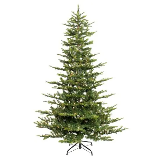 Puleo 6.5ft Pre-lit Artificial Christmas Tree Alaskan Fir: Hinged Branches, 500 Clear Lights, Indoor Use, Includes Stand image {4}