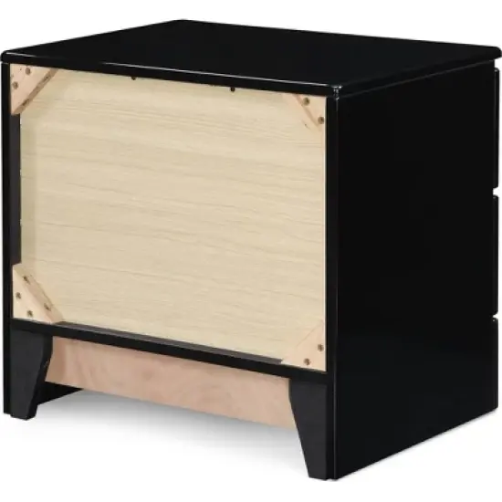 Hudson 2 Drawer Nightstand Black - ClickDecor image {6}