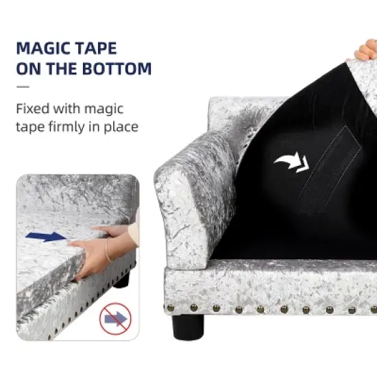 L/XL High-end Soft Velvet Pet Dog Sofa Bed Jumbo Dog Lounger Memory Foam Mattress for Comfort Sleep & Joint Support image {5}