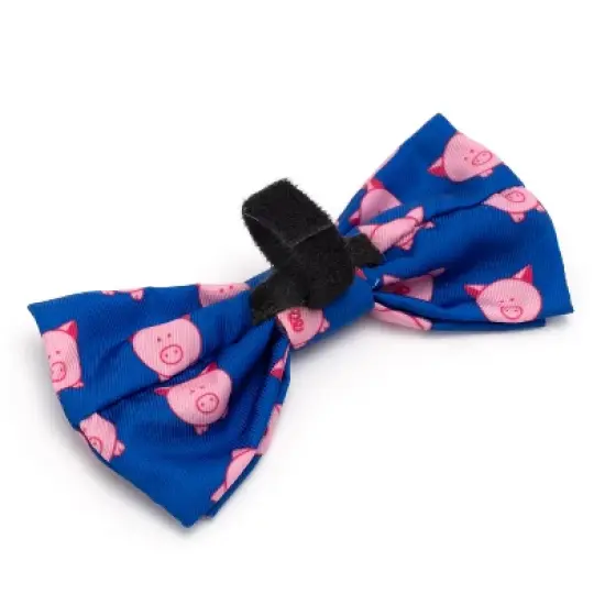 The Worthy Dog Wilbur Pig Bow Tie Adjustable Collar Attachment Accessory image {1}