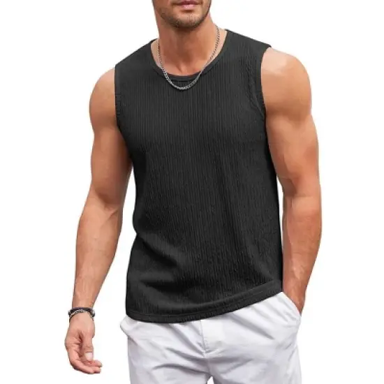 COOFANDY Men's Casual Tank Tops 1 PC&2PC Knit Sleeveless Lightweight Tee Muscle Basic T Shirts S-XXL image {2}
