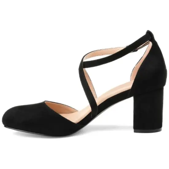 Journee Collection Womens Foster Tru Comfort Foam Wide Width Almond Toe Mid Block Heel Pumps image {1}