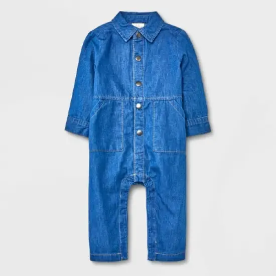 Baby Boys' Denim Coveralls - Cat & Jack&trade; Medium Wash image {4}