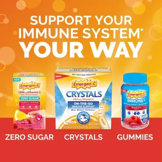 Emergen-C Vitamin C Immune Support Gummies - Orange, Tangerine & Raspberry - 45ct image {5}