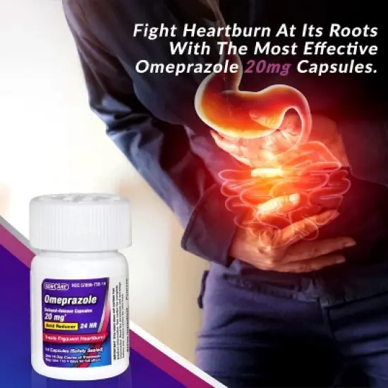 Geri Care Omeprazole Delayed Release Capsules 20 Mg Acid Reducer, 42 Count image {1}
