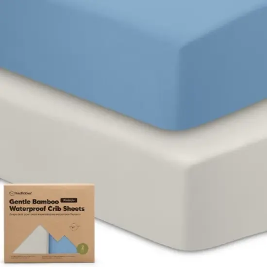 KeaBabies Waterproof Crib Sheets for Boys, Girls, 2pk Baby Fitted Crib Sheet, Waterproof Crib Mattress Protector Sheets image {9}