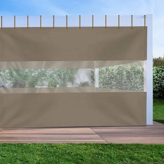 Covers&All Outdoor Clear Panel Curtain, Outdoor Curtains for Patio, Waterproof & Weather Resistant Tarp image {5}