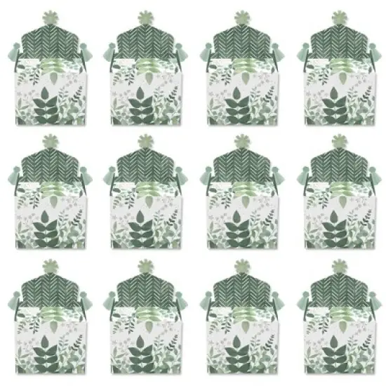 Big Dot of Happiness Boho Botanical - Treat Box Party Favors - Greenery Party Goodie Gable Boxes - Set of 12 image {3}