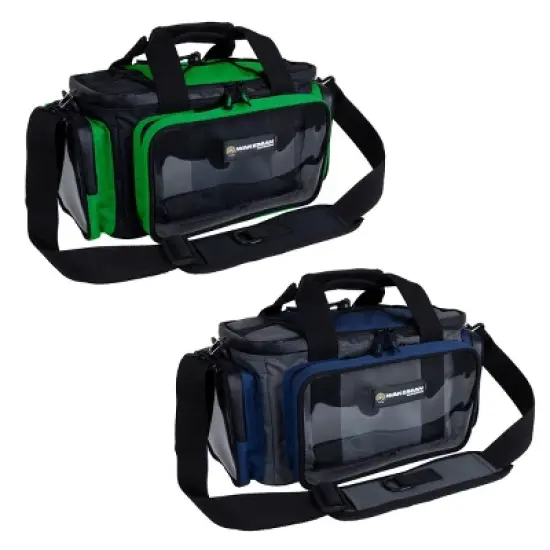 Tackle Bag for Fishing - Soft Sided Tackle Box & Accessory Pack - Shoulder Strap and All-Weather Water-Resistant Canvas by Leisure Sports (Green) image {5}