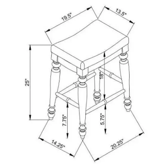 Marino Backless Counter Height Barstool Wood - LInon image {7}