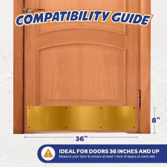 Panther Armor Push Plate, Metal Door Protector for Dog Scratching, Scratch Guards for Doors image {3}