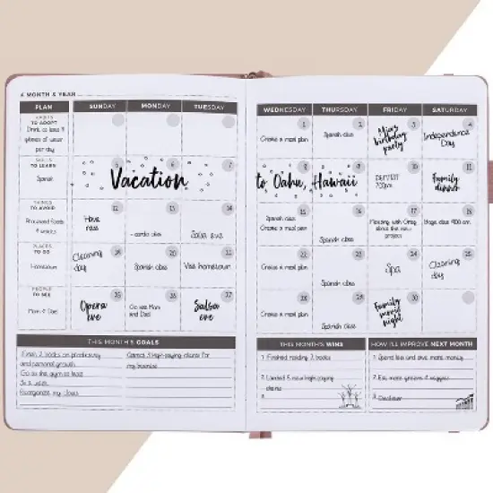 Undated Planner Weekly 8.25"x5.75" Rose Gold - Clever Fox image {3}