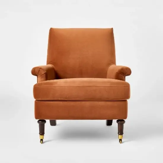 Mercer Rolled Upholstered Armchair with Casters - Threshold&trade; designed with Studio McGee image {10}