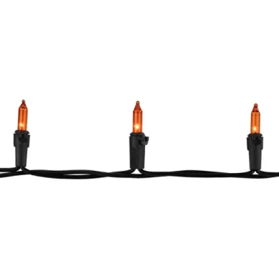 Northlight Mini Incandescent Halloween Lights - Orange - 10' Black Wire - 50ct image {4}