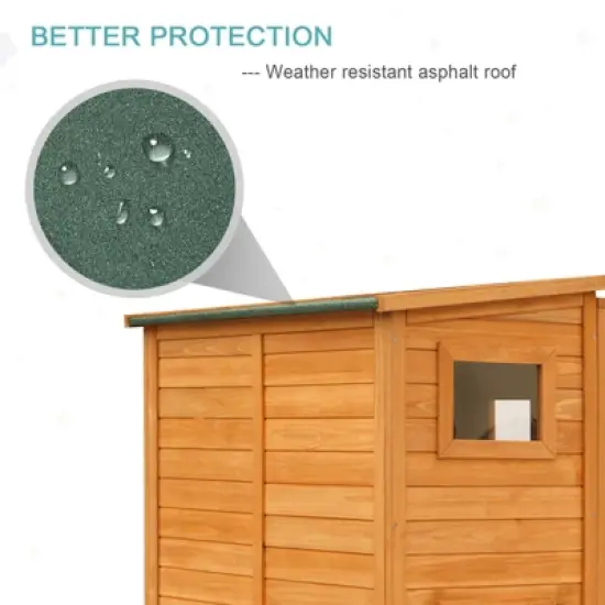 PawHut Cat House Outdoor Catio Kitty Enclosure with Platforms Run Lockable Doors and Asphalt Roof, 77" x 37" x 69" image {4}