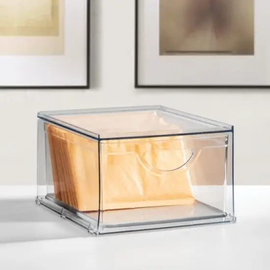 iDesign Stackable Storage Drawer for Pantry, Set of 2, Clear, Made in USA image {5}