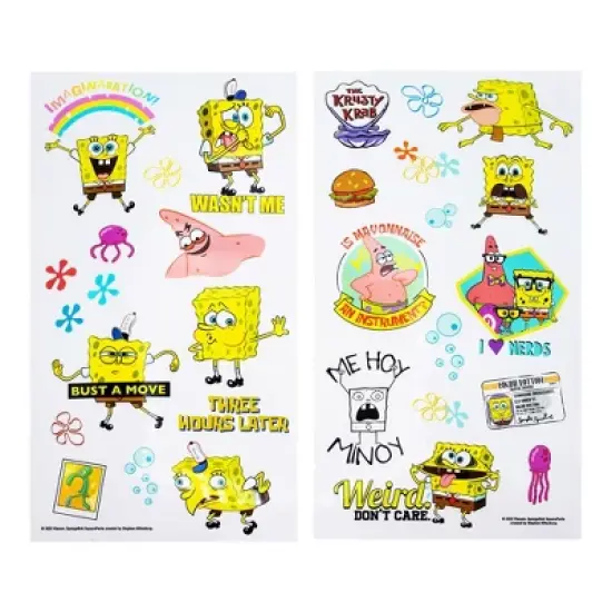Silver Buffalo SpongeBob SquarePants Happy Laugh Flowers Twist Spout Water Bottle & Sticker Set image {2}