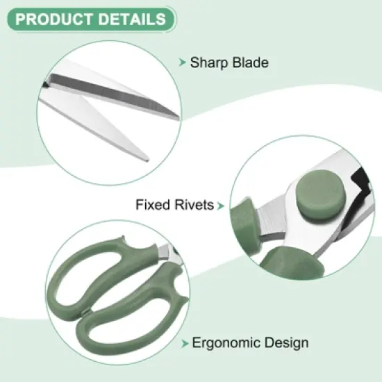 Unique Bargains Stainless Steel Garden Comfortable Grip Flower Pruning Scissor 3Pcs image {1}