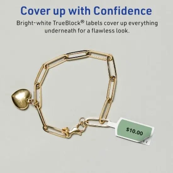 Avery TrueBlock Matte White Paper Labels,  1/2" x 2-1/2" Barbell image {2}