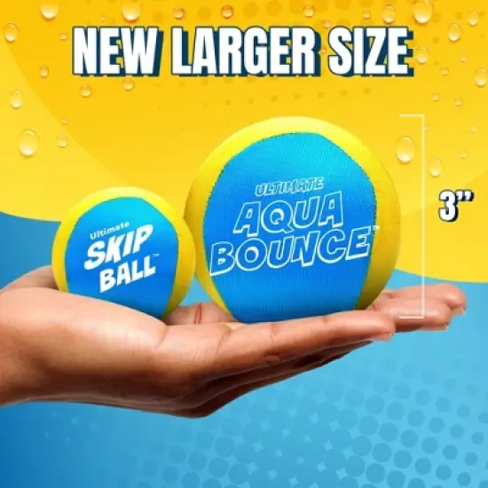 Activ Life Ultimate Larger 3" Size Skip Balls (Yellow/Cyan) Beach Pool Toys for Kids Ages 8-12 Year Old Boys Girls Gifts Basket image {3}