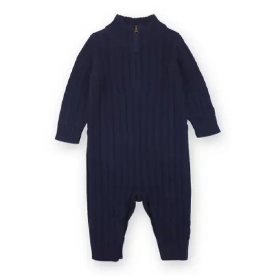 Hope & Henry Layette Baby Long Sleeve Half Zip Sweater Romper, Infant image {4}