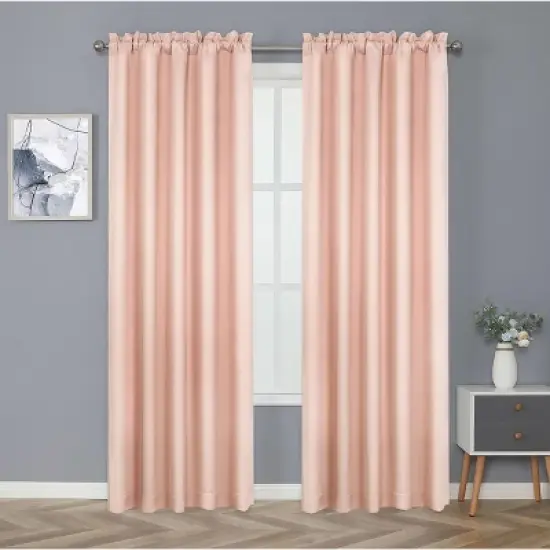 Kate Aurora Basic Drape Light Filtering Woven Jacquard Thermal Single Rod Pocket Window Curtain Panel image {12}